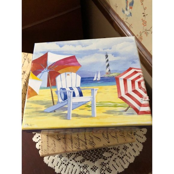 Beach Decor Boxes Stackable Trinket Condo Cottage Dorm Room - Picture 4 of 5